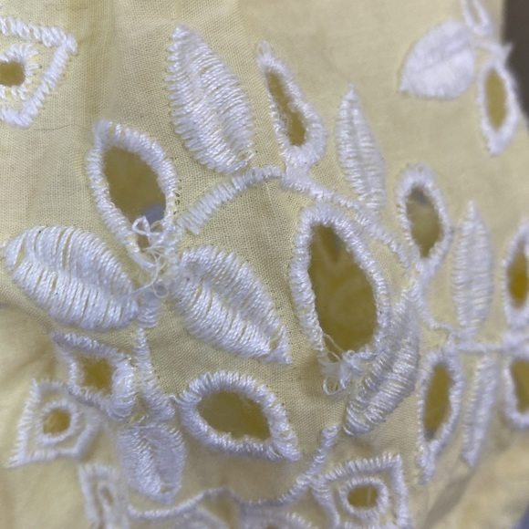 Chico’s Boho Embroidered and Beaded Yellow Cotton Blouse Top Size 4/6 Petite - Picture 5 of 9